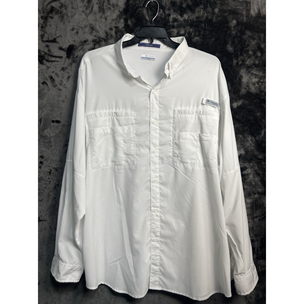 Columbia PFG Tamiani Men's 3X White Performance Fishing Button Shirt